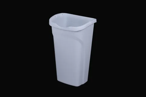 Contentor branco de forma cónica, com rebordo reforçado